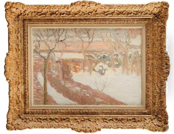 Paysage Enneige Oil Painting by Narcisse Guilbert