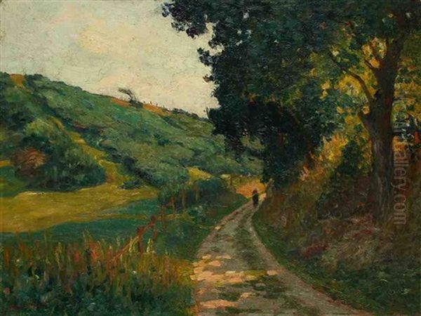 Sentier Au Soleil Couchant Oil Painting by Narcisse Guilbert