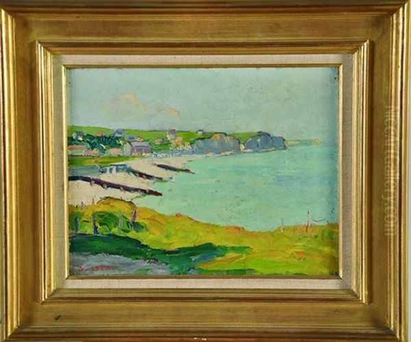 Vue De Pourville-sur-mer Oil Painting by Narcisse Guilbert