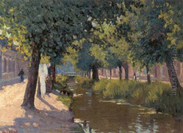 La Rue De La Teinturerie Oil Painting by Narcisse Guilbert