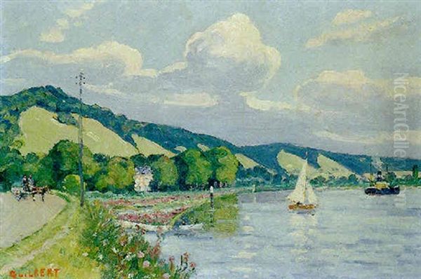 La Seine Pres De Rouen by Narcisse Guilbert