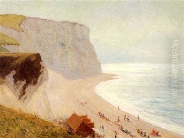 La Plage De Gerneval Oil Painting by Narcisse Guilbert