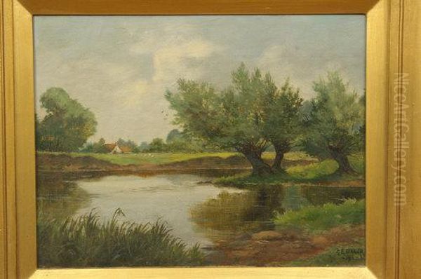 The Quiet River Oil Painting by Herbert Baker