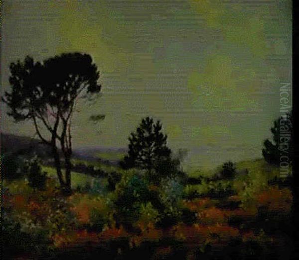 Sapins A Varengeville Oil Painting by Narcisse Guilbert