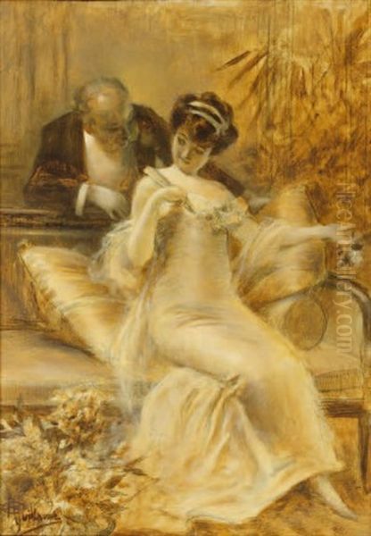 La Promesse Oil Painting by Albert Guillaume