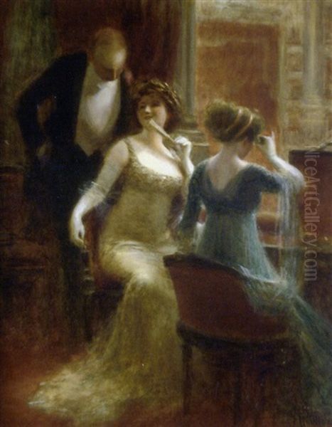 Dans La Loge De Theatre Oil Painting by Albert Guillaume