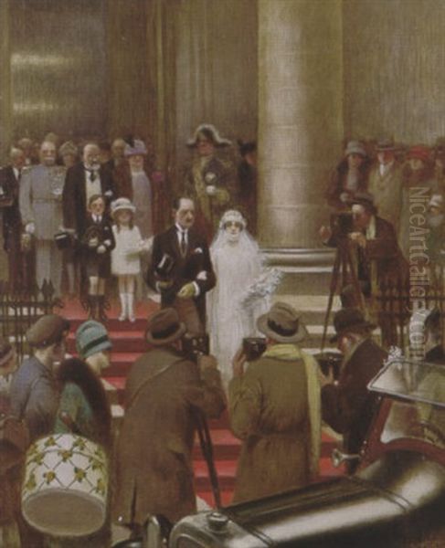 The Wedding Photograph Oil Painting by Albert Guillaume