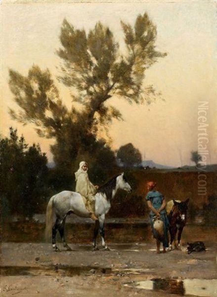 La Halte Oil Painting by Gustave Achille Guillaumet