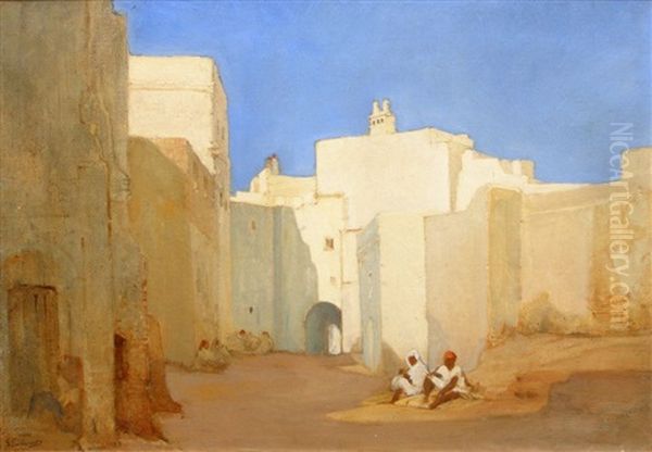 Rue Animee En Afrique Du Nord Oil Painting by Gustave Achille Guillaumet