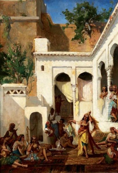 Danse Dans Le Harem Oil Painting by Gustave Achille Guillaumet