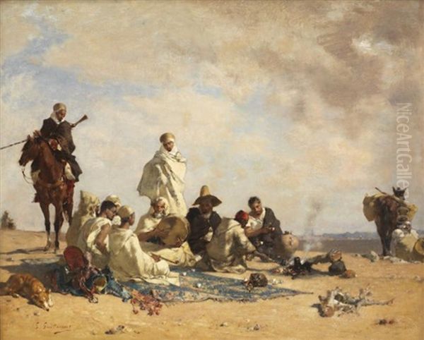 La Halte Oil Painting by Gustave Achille Guillaumet