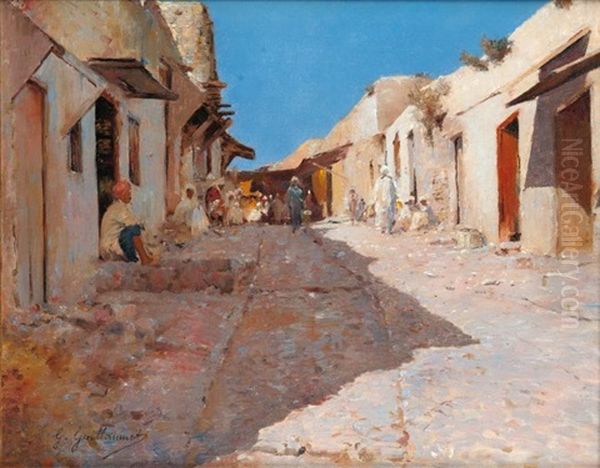 Rue Animee Oil Painting by Gustave Achille Guillaumet