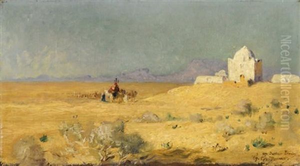 Le Mastaba Et La Caravane Oil Painting by Gustave Achille Guillaumet