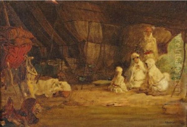 Interieur De Tente Arabe (study) Oil Painting by Gustave Achille Guillaumet