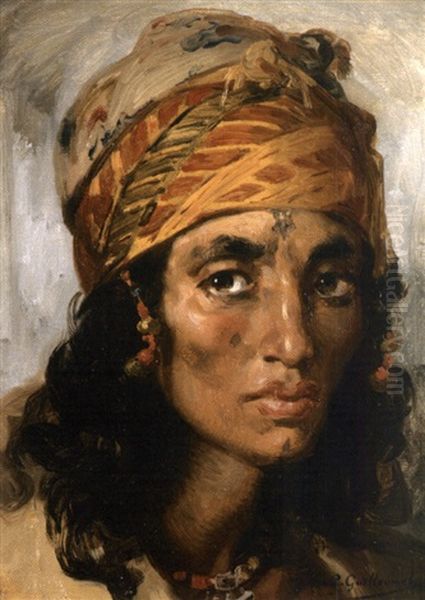 Portrait D'une Jeune Fille Algerienne Oil Painting by Gustave Achille Guillaumet