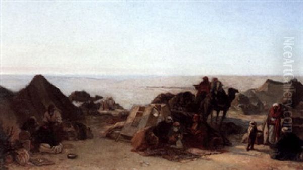 Travellers At Rest Oil Painting by Gustave Achille Guillaumet