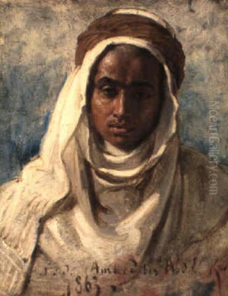 Portrait De Sidi Ahmed Ben Abd-el-kadar Oil Painting by Gustave Achille Guillaumet