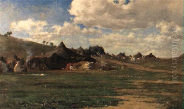 An Arab Encampment Oil Painting by Gustave Achille Guillaumet