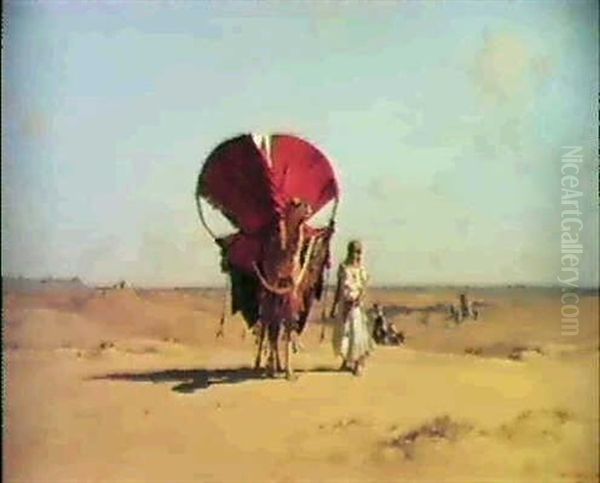 In The Dunes, The Algerian Sahara Oil Painting by Gustave Achille Guillaumet