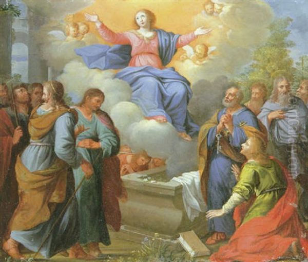 The Assumption Of The Virgin Oil Painting by Simon Guillebaud