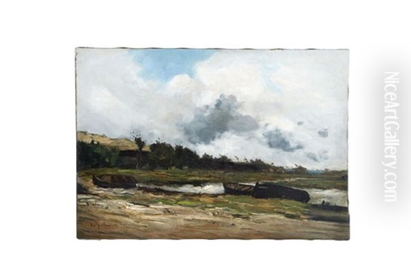 Paysage De Bord D'etang Oil Painting by Jean Baptiste Antoine Guillemet