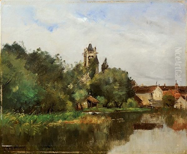 Moret Sur Le Loing Oil Painting by Jean Baptiste Antoine Guillemet