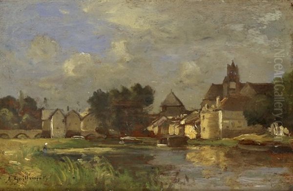 Moret-sur-loing Oil Painting by Jean Baptiste Antoine Guillemet