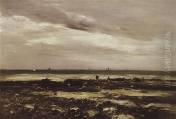 A Maree Basse Oil Painting by Jean Baptiste Antoine Guillemet