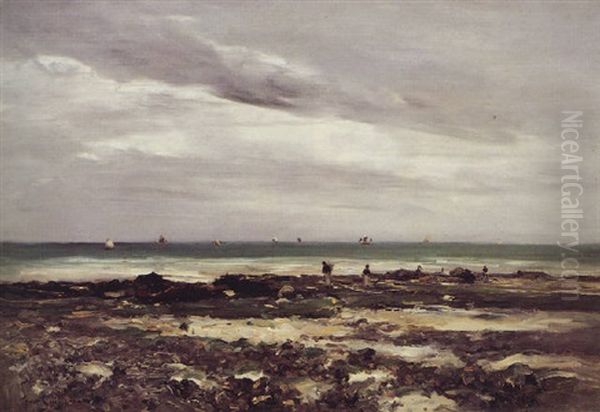 A Maree Basse Oil Painting by Jean Baptiste Antoine Guillemet