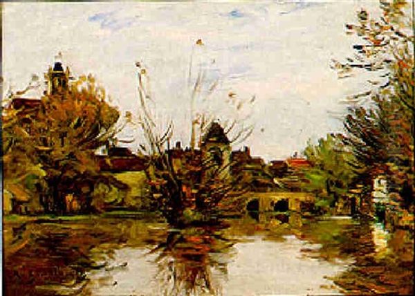 Moret-sur-loing Oil Painting by Jean Baptiste Antoine Guillemet