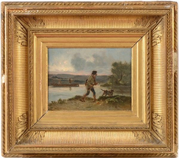 La Chasse Aux Canards Oil Painting by Alexandre Marie Guillemin