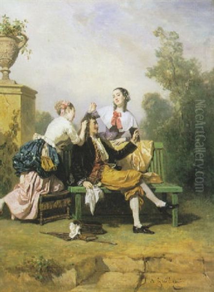 Scena Galante Oil Painting by Alexandre Marie Guillemin