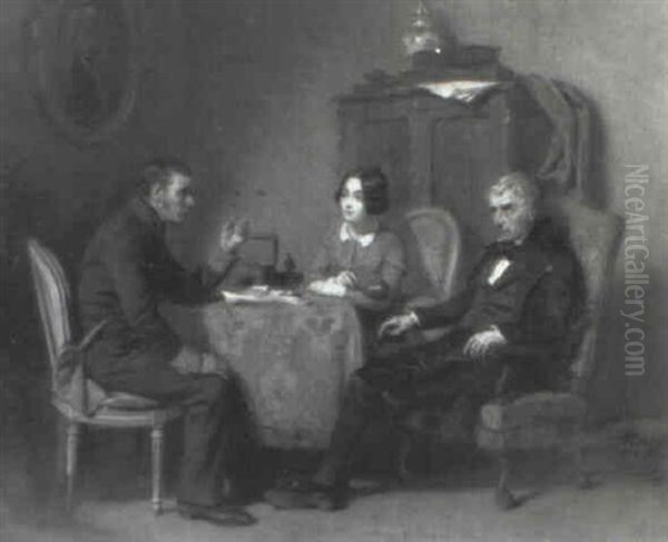 La Visite Du Commissaire-priseur Oil Painting by Emile Coriolan Hippolyte Guillemin