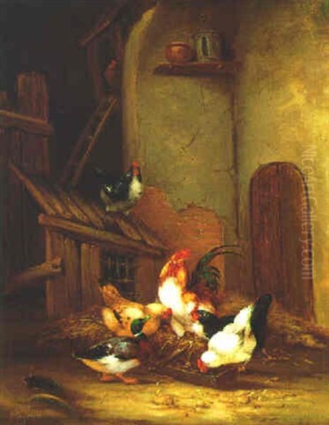 Der Huhnerhof Oil Painting by Claude Guilleminet