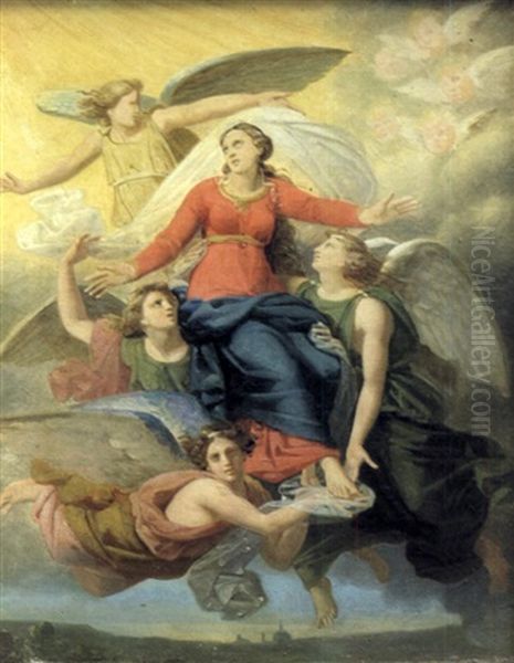 Etude Pour Le Ravissement De La Vierge Oil Painting by Alexandre Charles Guillemot