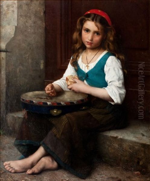 Peasant Girl Oil Painting by Alfred Guillou