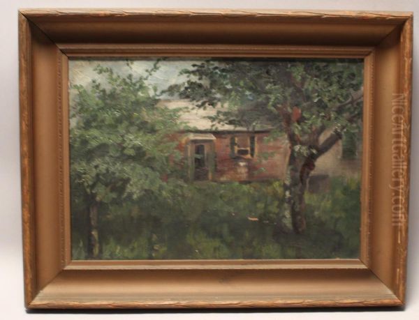 A Cottage Nestled In The Woods Oil Painting by Mary Baker