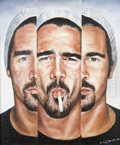 Colin Farrell Oil Painting by Mary Baker