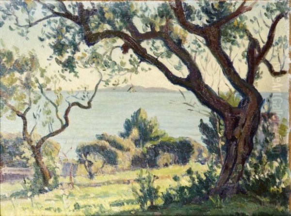 Arbre En Bord De Mer Oil Painting by Charles Victor Guilloux