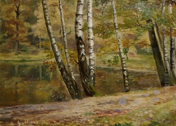 Arbres Au Bord De L'etang Oil Painting by Charles Victor Guilloux