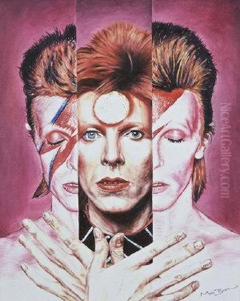 Ziggy Stardust Oil Painting by Mary Baker