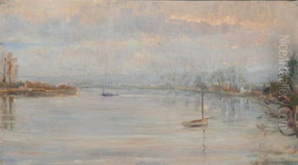 Bord De Riviere Oil Painting by Charles Victor Guilloux