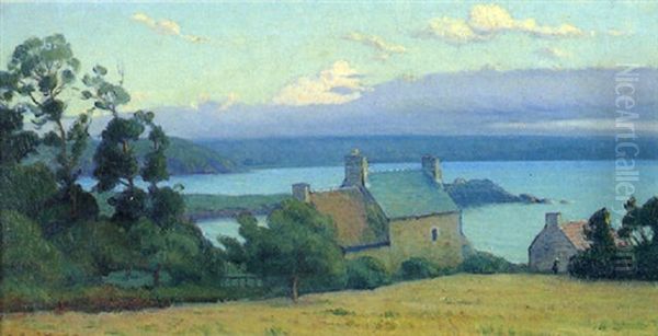 Ferme Au Bord De Mer, Bretagne Oil Painting by Charles Victor Guilloux