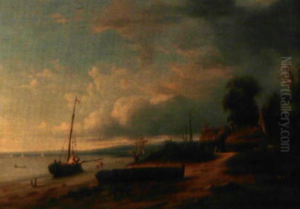 Retour De Peche Oil Painting by Antoine Guindrand