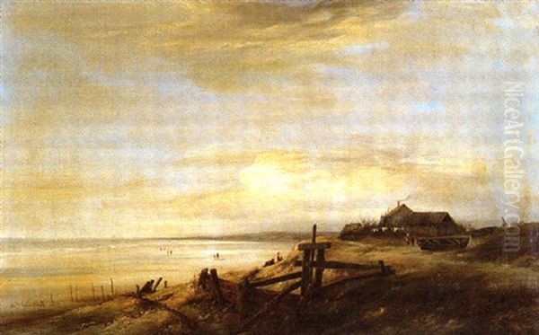 Paysage Animee En Bord De Mer Oil Painting by Antoine Guindrand