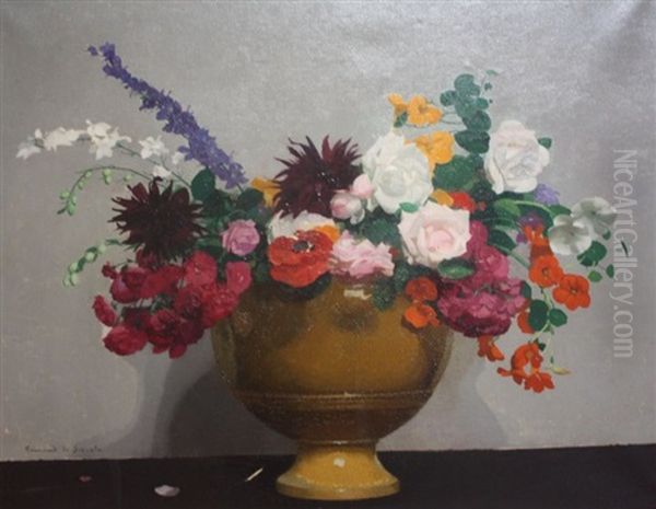 Bouquet Dans Une Vasque Oil Painting by Lucien Victor Guirand De Scevola