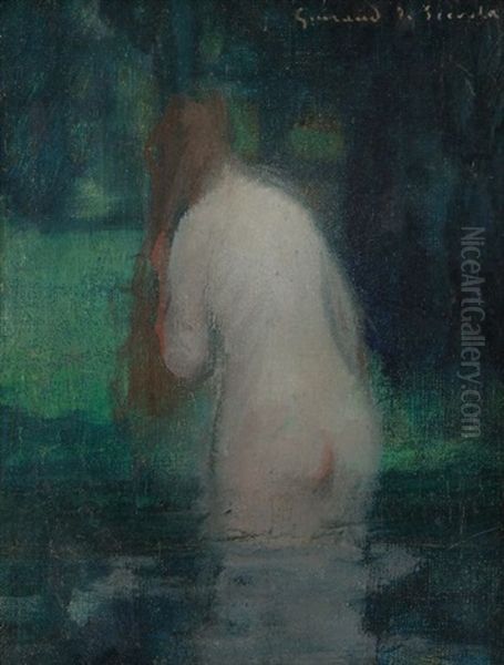 Baigneuse Oil Painting by Lucien Victor Guirand De Scevola