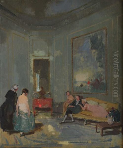 L'entrevue Au Salon Oil Painting by Lucien Victor Guirand De Scevola