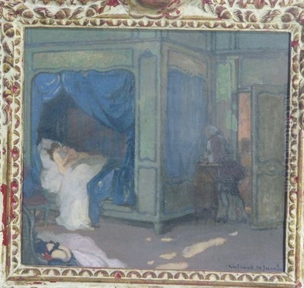 La Chambre, Ou La Curiosite Mal Placee Oil Painting by Lucien Victor Guirand De Scevola