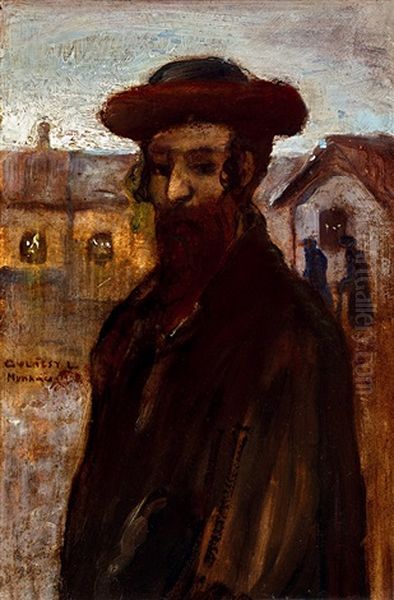 Young Rabbi (rabbi Of Munkacs) Oil Painting by Lajos Gulacsy